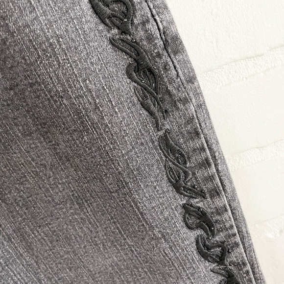 Vintage Y2K COS Jeans Black Embroidered Sparkly Fairy Whimsigoth Denim Cotton 34 - Picture 9 of 15